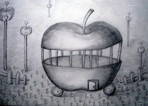 创意素描——苹果的联想俗话说,一天一苹果,疾病远离我.