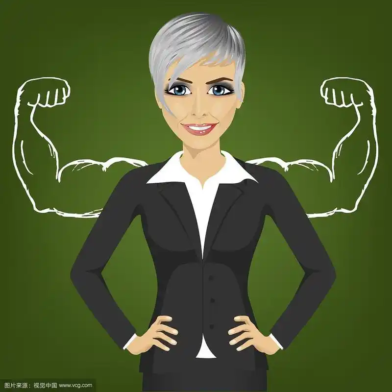 有强壮臂膀的女商人