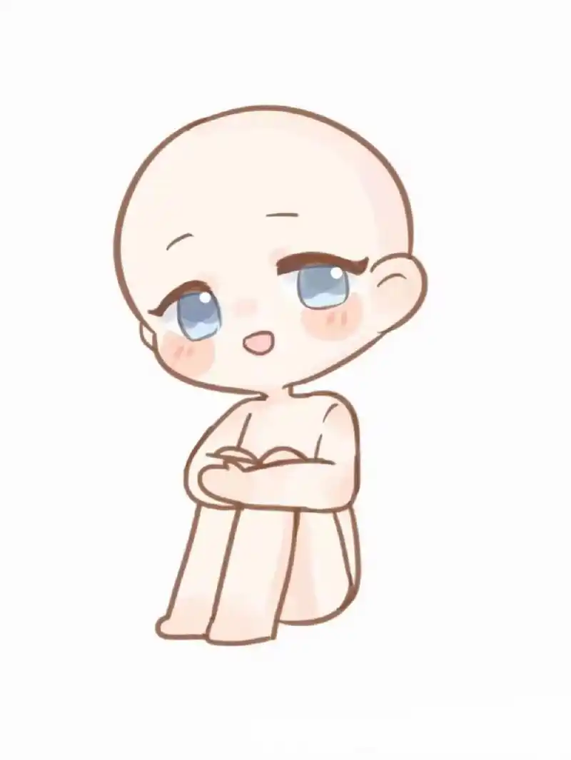 所以我画了一波q版模板分享给大家~ 常见的站姿和坐姿都囊括了!