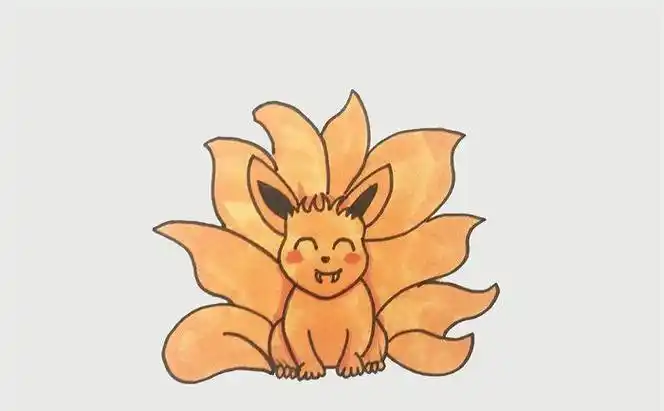 火影忍者九尾狐照片简笔画(简笔画图片大全) -【爱个性】