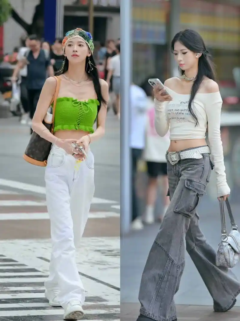 看成都街拍我悟了:微胖女生都在穿"紧身t恤",女人味十足!