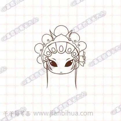 京剧花旦简笔画_戏曲人物大全简笔画