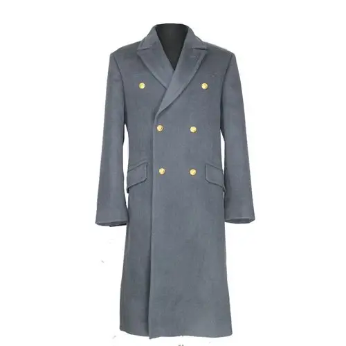 俄罗斯毛呢细羊黑色军大衣礼服冬季军官新款空军军迷大衣