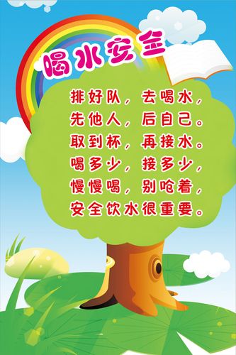626海报印制海报展板素材399幼儿园喝水安全儿歌