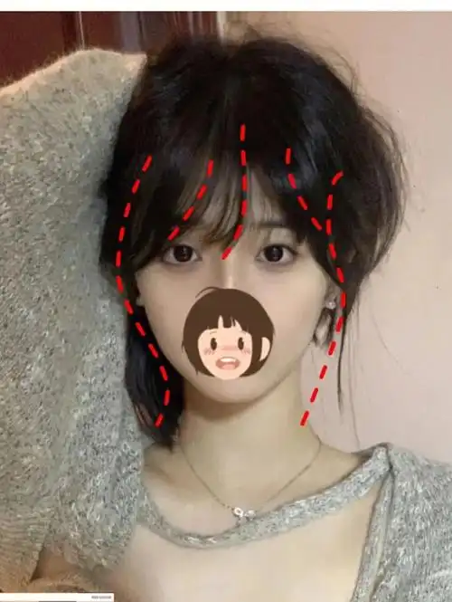法式八字刘海剪完瞬间脸小一圈可甜可盐