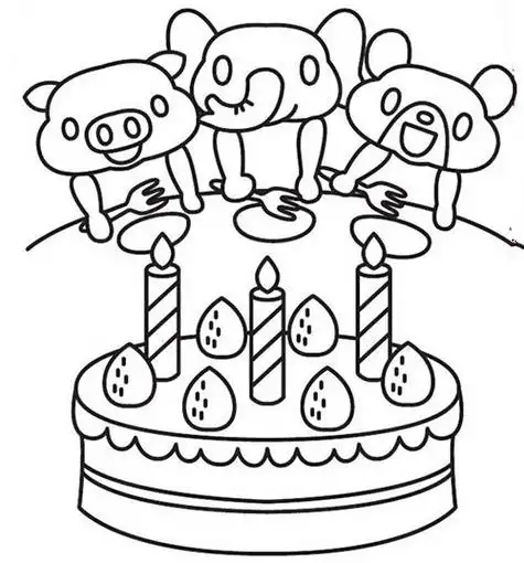 生日配图简笔画 生日配图简笔画简单二年级
