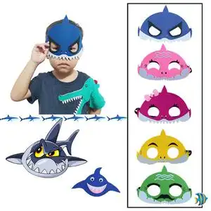 儿童海洋动物表演道具cos鲨鱼宝宝面具shark亲子幼儿园活动 baby