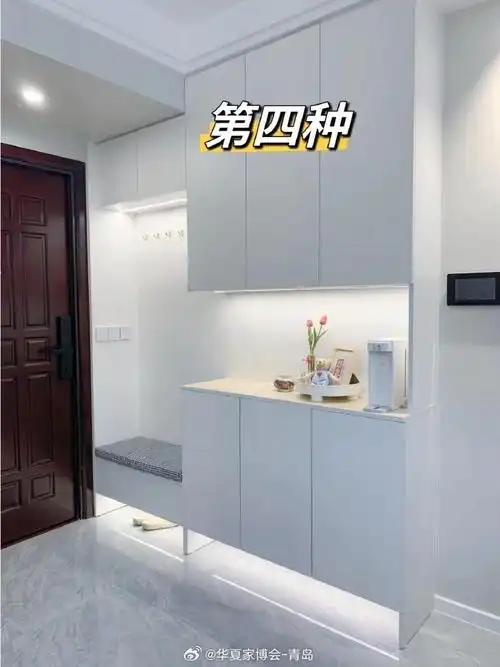家居设计#入户门太窄,这样做鞋柜不翻车!