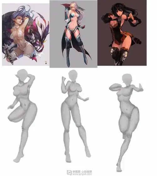 女性人体素描动漫人物人体训练