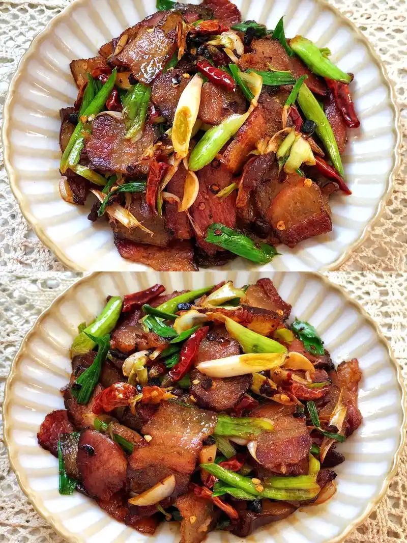 湖南下饭菜蒜苗炒腊肉,绝对下饭神器第一位