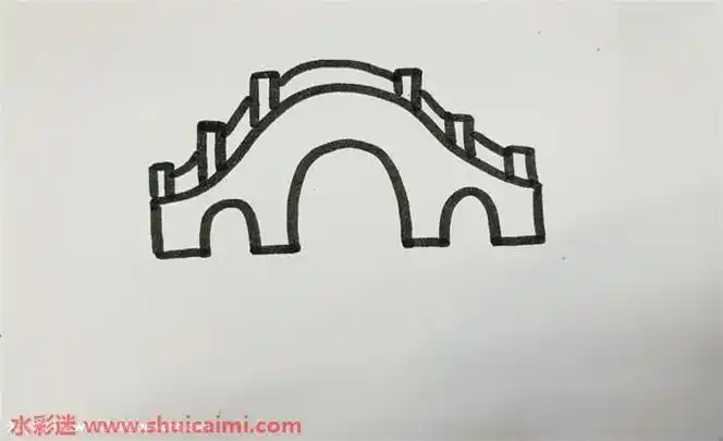 建水十七孔桥的简笔画小桥简笔画怎么画风景如画古桥简笔画桥梁简笔画