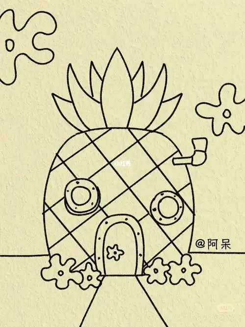 绘画可可爱爱的房子简笔画1