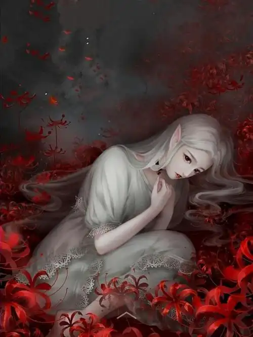 凄美图片别样凄美的彼岸花主题人物插画