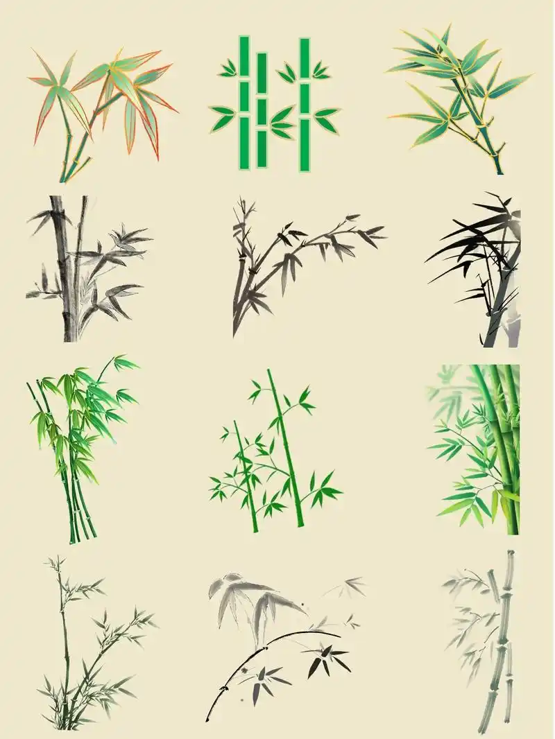 水墨丹青竹子素材30款中国风竹林