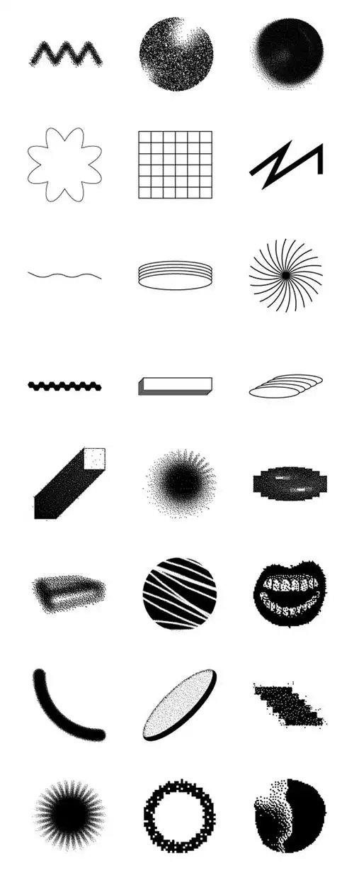 120款艺术创意点状粒子形状图形图案平面设计元素ai矢量素材淘宝网