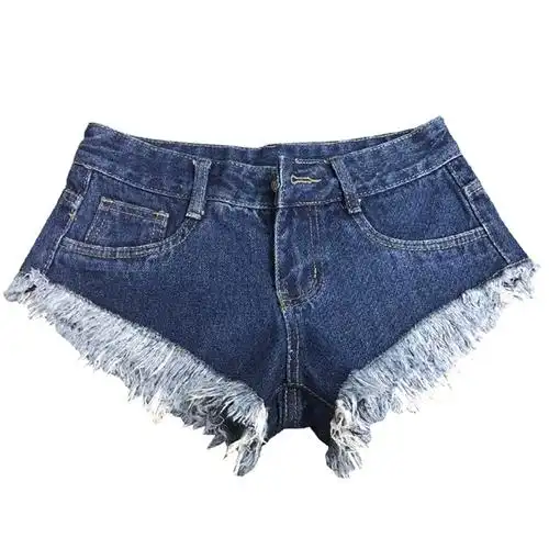 性感百搭牛仔短裤三角形包臀显腿长修身显瘦毛边低腰超短裤热裤女