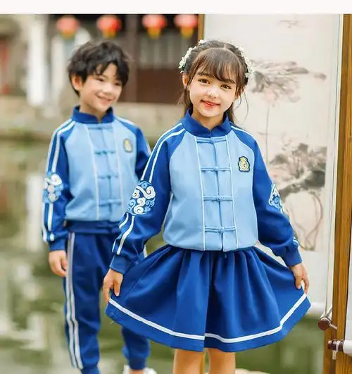 迪士尼disney小学生校服套装儿童国学班服中国风纯棉春秋冬装民族风