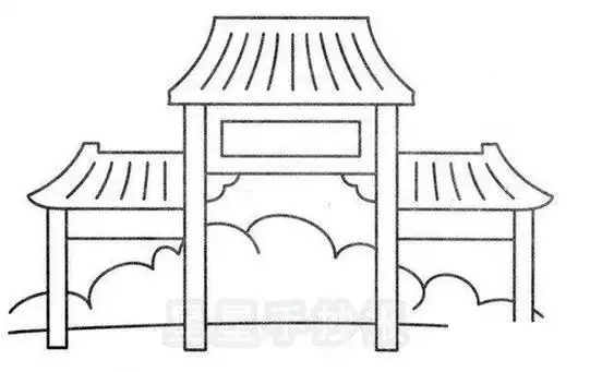 古建筑牌坊简笔画简笔画图片大全