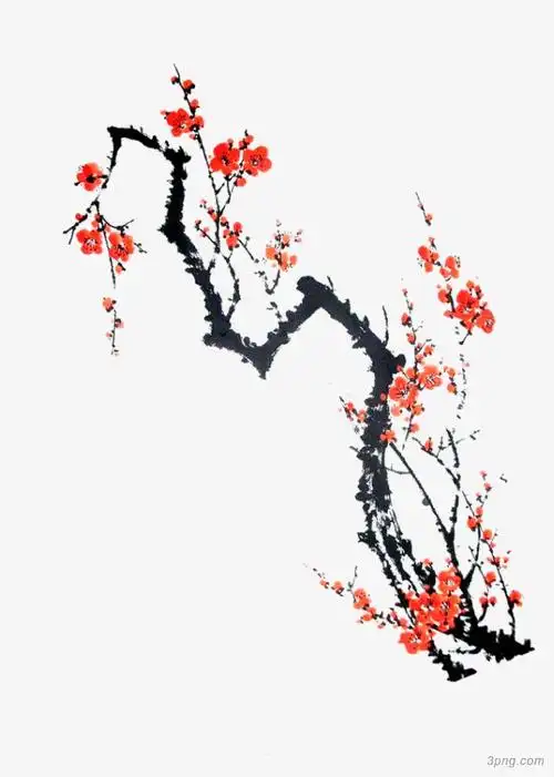 古典梅花png素材透明免抠图片-节日元素