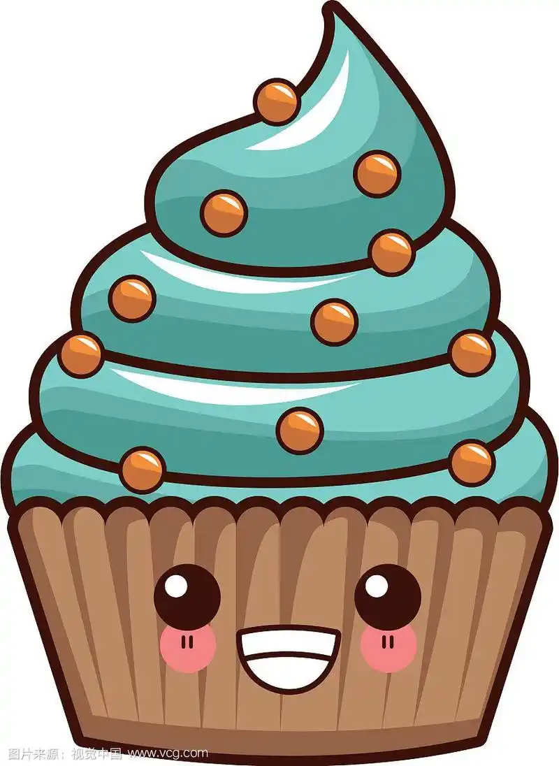 纸杯蛋糕,美味的甜点,可爱的卡通