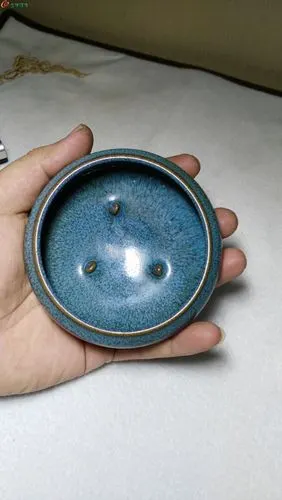 文房雅玩钧瓷窑变瓷笔洗