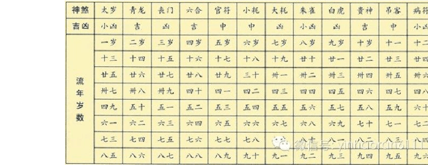 流年神煞吉凶表