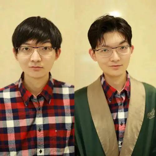 男生韩式魔力烫男生发型改变前后对比
