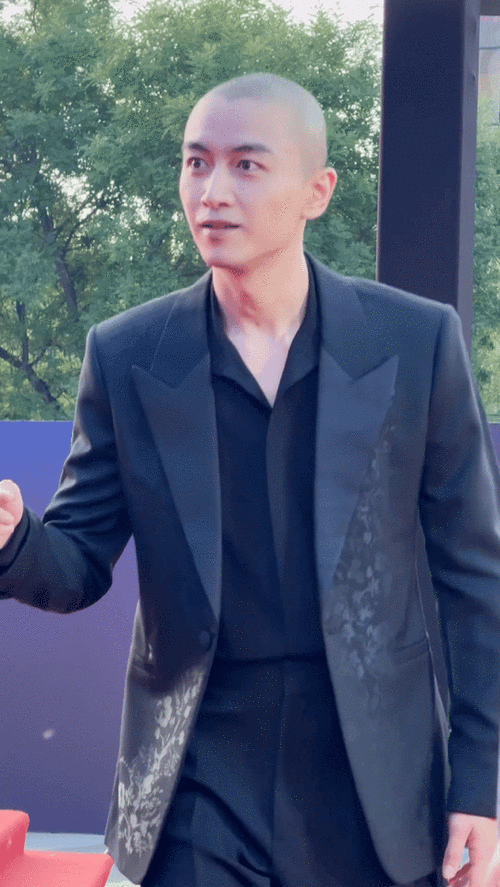 好像第一次看年轻的男明星直接光头出席活动,实在够酷的.