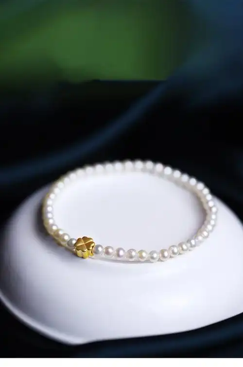 皇家天选淡水珍珠手链女四叶草饰品手串民族风