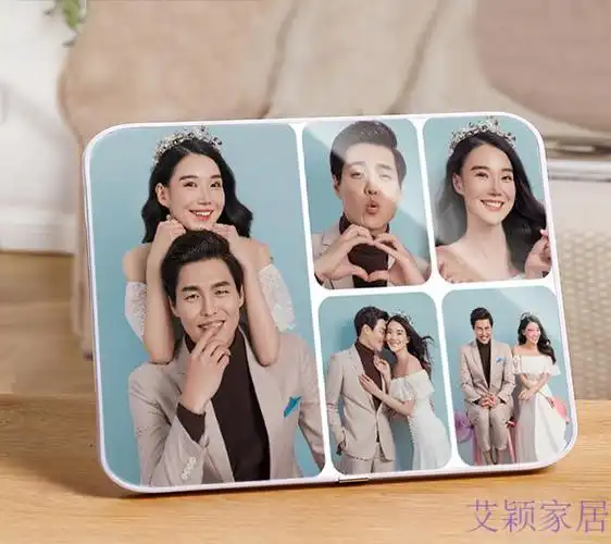 手机照片定制相框摆台打印婚纱写真宝宝相片制作10寸拉菲水晶组合影楼