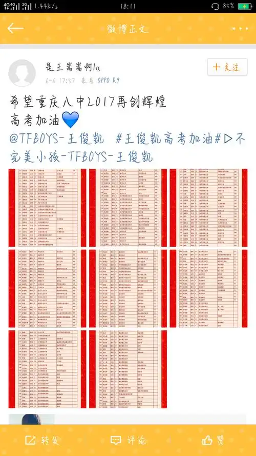 [tfboys][分享]170606 重庆八中往届高考辉煌战绩一览 祝福小凯高考