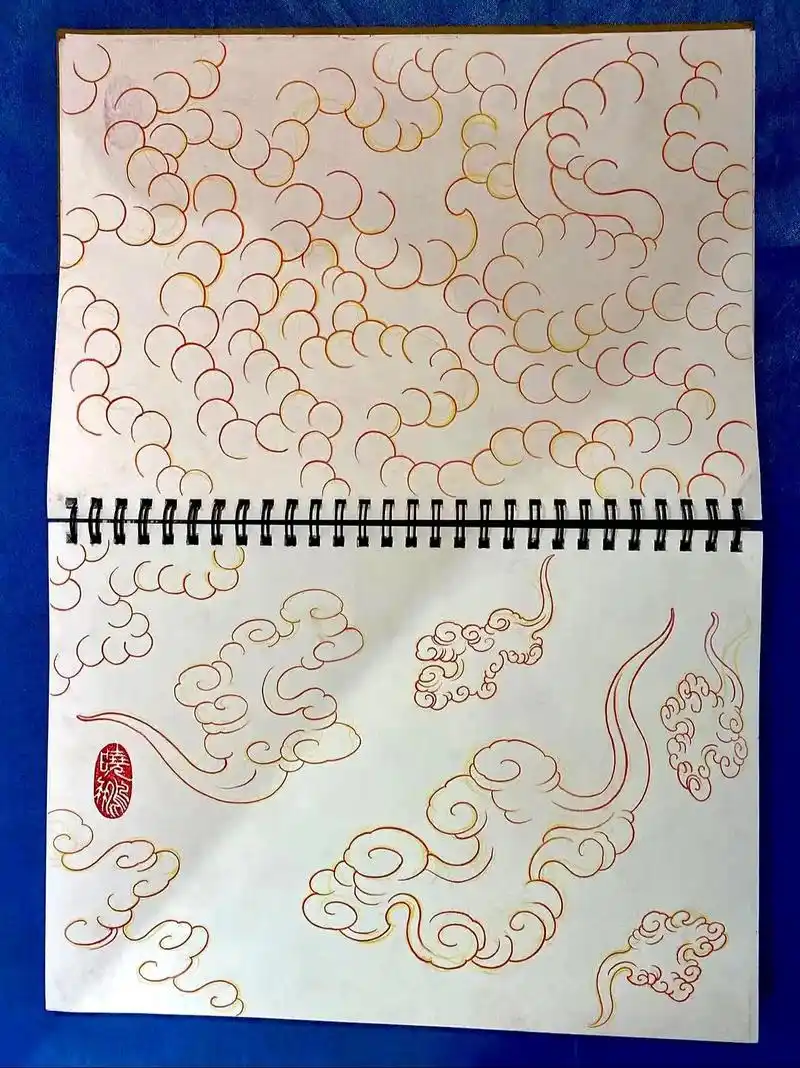 背景篇:云的画法.线上10班伙伴们的练习稿 泡泡云,祥云,云 - 抖音