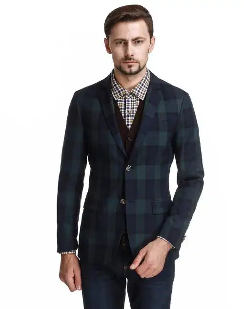 深蓝/深绿色魅力个性长袖西装