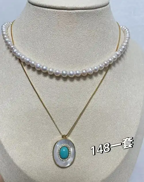 珍珠项链叠戴法