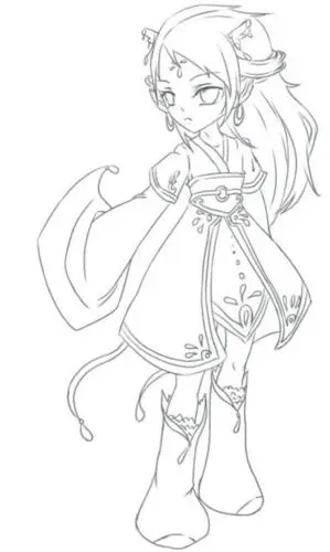 黑白线稿q版动漫线稿可可爱爱元旦期间又有事做啦