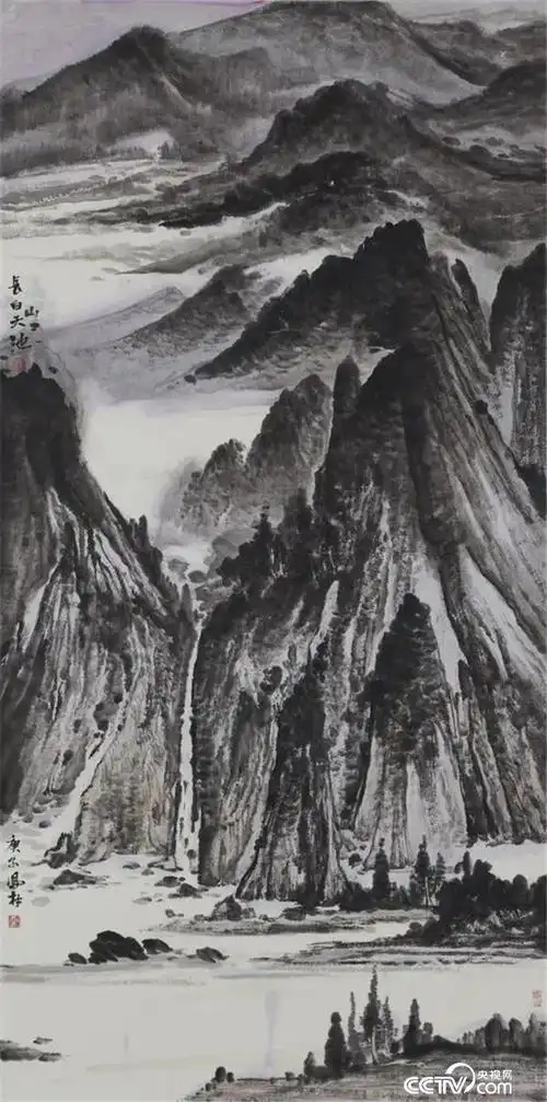 长白山天池 刘凤林 138x69cm