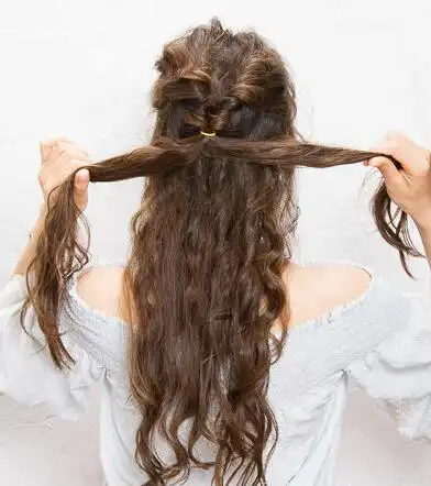 长卷发扎发攻略马尾编发变森女范