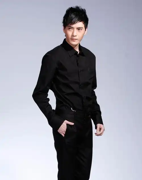 毕盖帕克bikkembergs 男款黑色翻领简约长袖衬衫