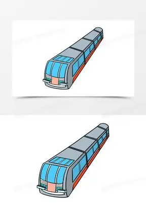 卡通简笔画地铁免抠元素