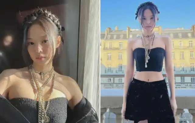 jennie穿抹胸衣秀身材直角肩巴掌腰太性感对镜送飞吻好热情