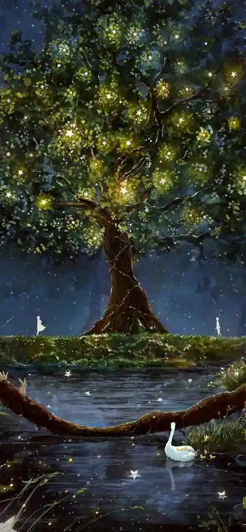 温柔治愈系动漫背景图片