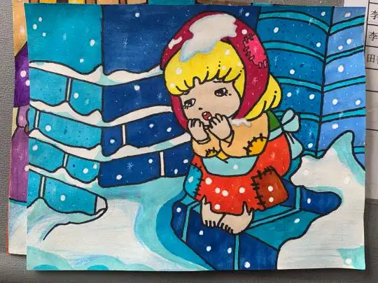 卖火柴的小女孩简笔画