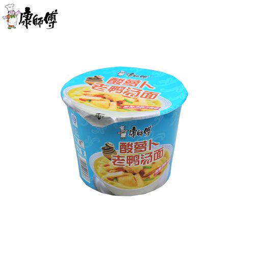 康师傅方便面开心桶酸萝卜老鸭汤面124g12桶速食冲泡方便面