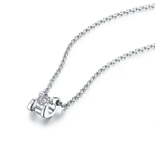 挚爱白18k金简约时尚钻石女士吊坠