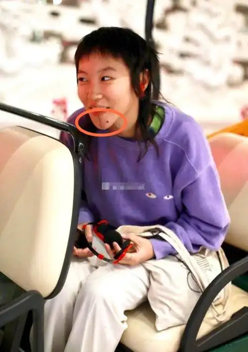 王菲女儿窦靖童机场现身,和母亲颜值差距太大,手掌还有特殊标记