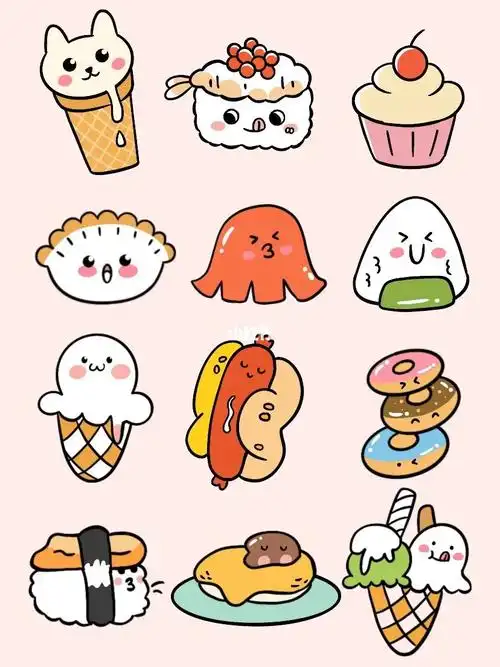 简笔画可口美食