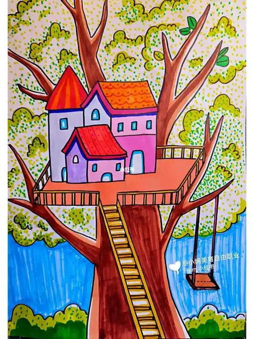 梦幻树屋 绘画