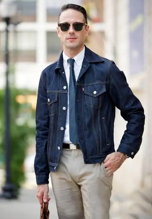 男生工装夹克搭配怎样才好看 这些夹克搭配内搭外穿都酷帅