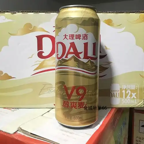 大理v9啤酒醇爽麦500ml*12听装 云南特产啤酒风花雪月