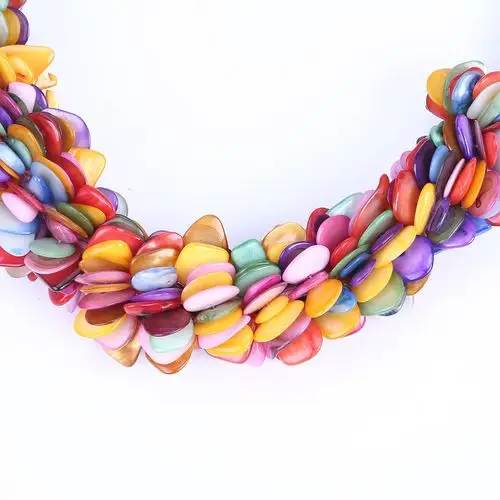 时尚潮流设计彩色贝壳项链饰品